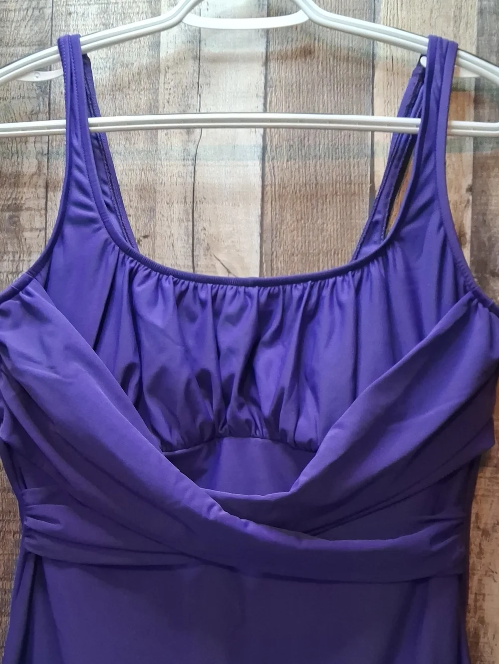 Purple Women's Tankini One Piece Swim Swimming Suit Lands End Size 16 XL